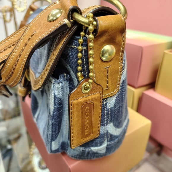 Coach Blue and Brown Crossbody Bag - Picture 11 of 12